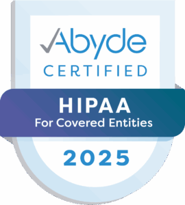 Abyde Certified - HIPAA for Covered Entities Certification Badge 2025